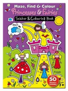 Image of Maze Find and Colour Book - Princess and Fairies Book