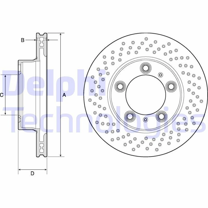 Image of DELPHI Brake disc DELPHI BG4769C