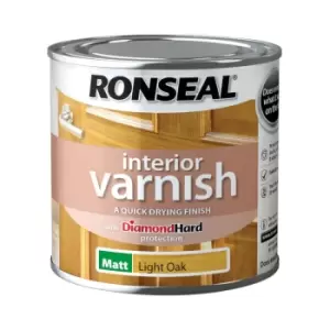 image of Ronseal Interior Wood Varnish - Light Oak - Matt - 250ml - Light Oak