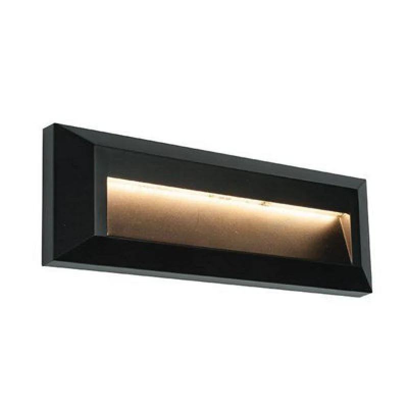 Image of Netlighting Severus Integrated LED 1 Light Outdoor Wall Light Black Abs Plastic Clear IP65 Clear