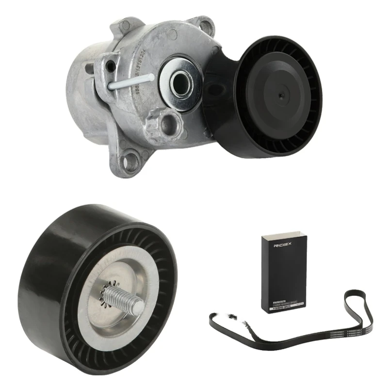 Image of RIDEX 542R0470 V-ribbed belt set Check alternator freewheel clutch & replace if necessary V-Ribbed Belt Set (542)