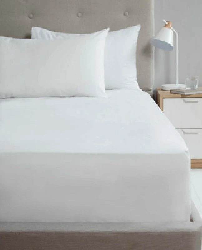 Image of Homespace Direct Ltd Flat Sheet 180Tc Percale White Double Sheet Suitable For Deep Mattresses