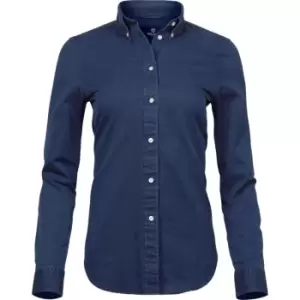 Image of Tee Jays Womens/Ladies Long Sleeve Casual Twill Shirt (L) (Indigo)