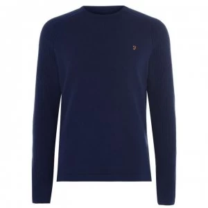 Image of Farah Vintage Bouler Textured Jumper - Yale Blue 998