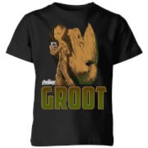Image of Avengers Groot Kids T-Shirt - Black - 11-12 Years