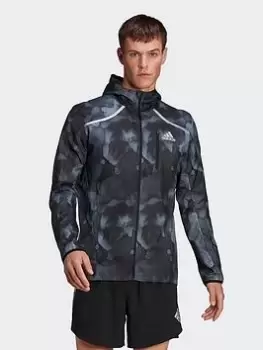 Image of adidas Marathon Fast Graphic Jacket, Black Size XL Men