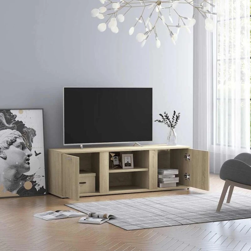 Image of VIDAXL TV Cabinet Sonoma Oak 120x34x37cm Engineered Wood Vidaxl 801164