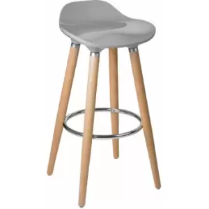 Image of Premier Housewares Taupe ABS and Beech Wood Bar Stool