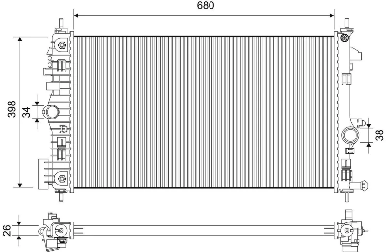 Image of Engine radiator VALEO 701775