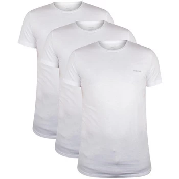 Image of Diesel 3 Pack Jake Plain Logo T-Shirts mens T shirt in White - Sizes UK XS,UK S,UK L,UK XL,UK XXL