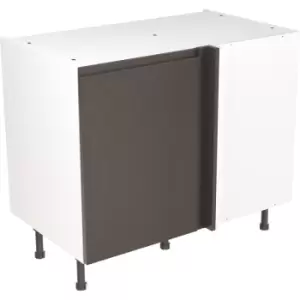 Image of Kitchen Kit Flatpack J-Pull Kitchen Cabinet Base Blind Corner Unit Super Gloss 1000mm in Graphite MFC