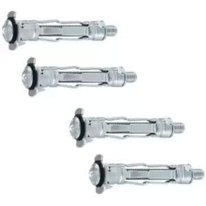 Image of Hollow Wall Anchors Cavity Wall Heavy Duty Metal Plasterboard - Size M4 x 38mm - Pack of 10