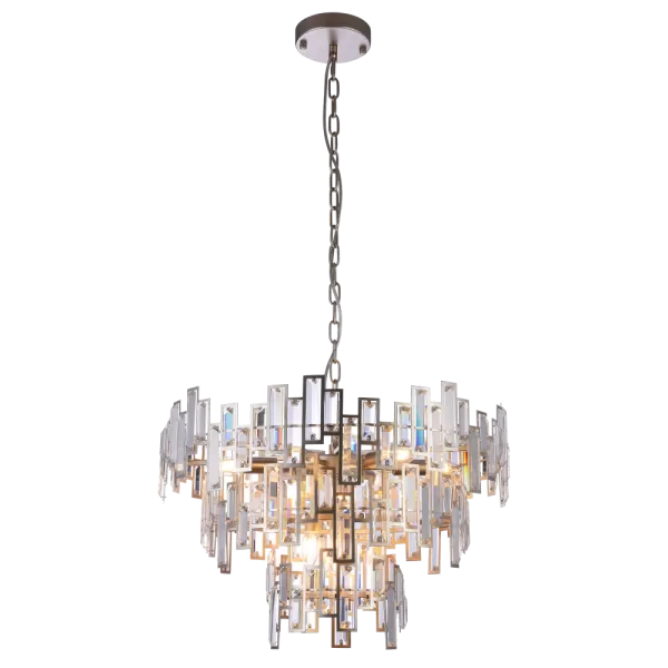 Image of St Petersburg 9 Light Pendant Ceiling Light Champagne, E14