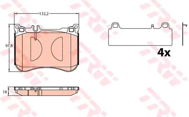 Image of Brake pad set TRW GDB2144