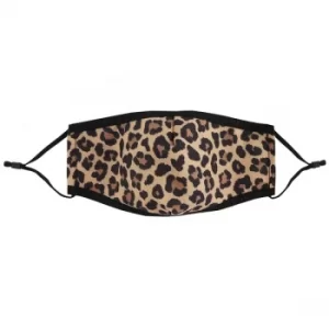 Image of Leopard Print Face Mask with Trim