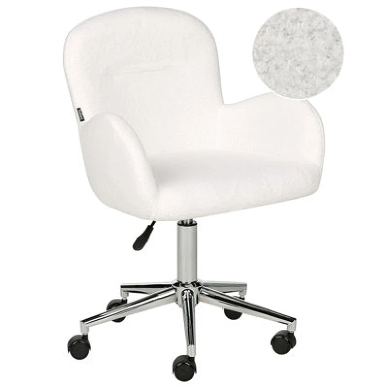 Image of Beliani Desk Chair Priddy Boucle Off-White