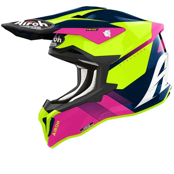 Image of Airoh Strycker Blazer Blue Pink Offroad Helmet Size XL