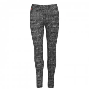 image of Lee Cooper AOP Jeggings Ladies - Black/White Grd