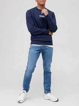 Image of Tommy Jeans Entry Graphic Sweatshirt - Twilight Navy, Twilight Navy, Size 2XL, Men