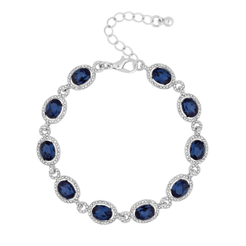 Image of Jon Richard Jon Richard Silver Plated Blue Halo Bracelet