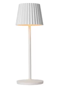 Image of Justine Cottage Rechargeable Table lamp Outdoor - Battery - LED Dim. - 1x2W 2700K - IP54 - With Wireless charging pad - White