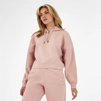 image of Jack Wills Circle Embroidered Quarter Zip Hoodie - Pink