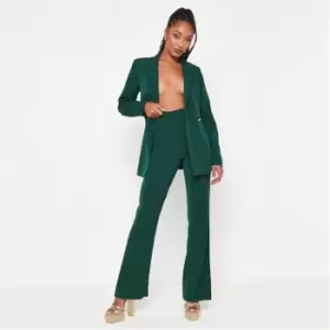 image of Missguided Corset Detail Straight Leg Trousers - Green