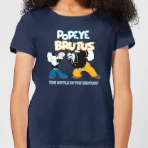 Image of Popeye Popeye Vs Brutus Womens T-Shirt - Navy - L