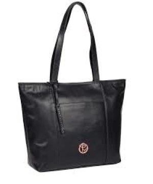 image of Pure Luxuries London Navy 'Pimm' Leather Tote Bag