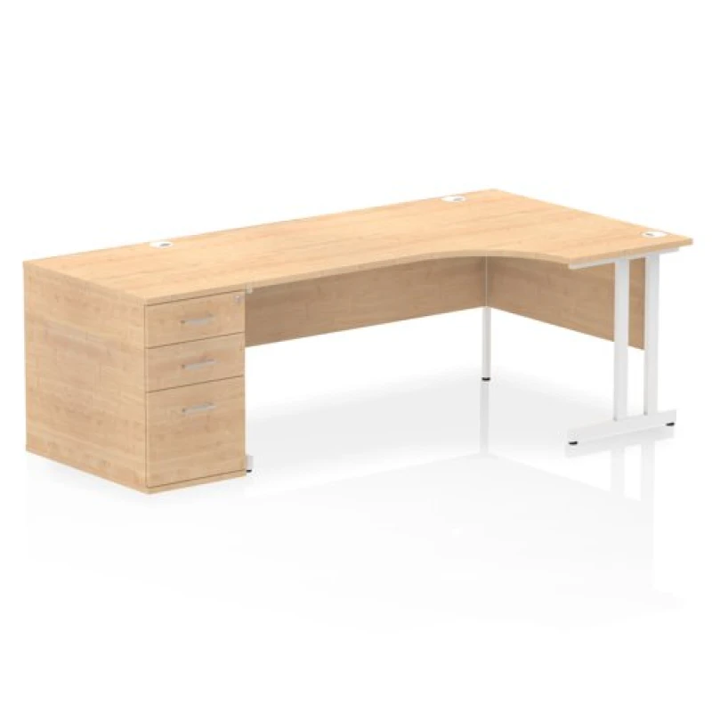 Image of Dynamic Office Solutions Impulse 1800mm Cantilever Right Crescent Desk Workstation I004143