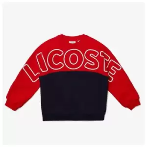 Image of Lacoste Large Logo Crew Sweatshirt - Red