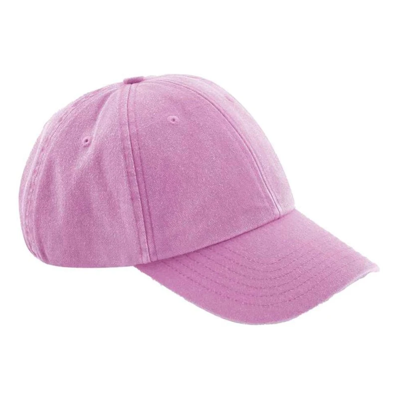 Image of Beechfield Mens Vintage Baseball Cap in Pink Pink Male One Size