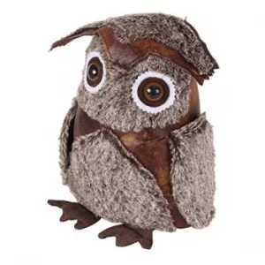 Image of HESTIA? Faux Leather Owl Door Stop