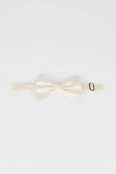 image of Ecru Silk Bow Tie