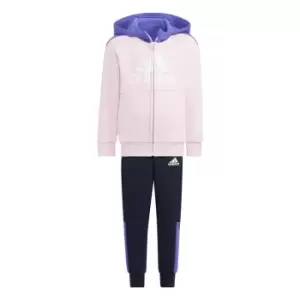 Image of adidas Badge of Sport Logo Fleece Set Kids - Clear Pink / Purple
