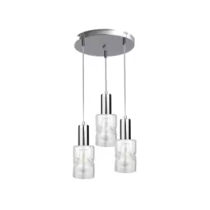 image of Cross Cluster Pendant Ceiling Light Silver, 30cm, 3x E27