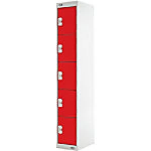 Image of LINK51 Locker Nest Grey, Red 300 x 450 x 1,800 mm