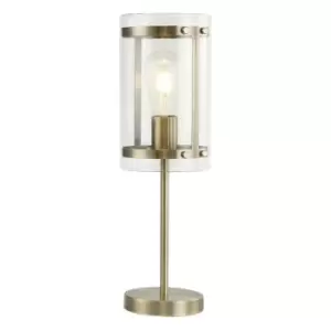 Image of Luminosa Lighting - Luminosa Table Lamp, 1 Light E27, Antique Brass