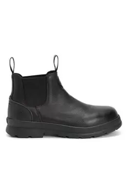 Image of Muck Boots Muck Boots Chore Barn Leather Short Chelsea Boots, Black, Size 10, Men