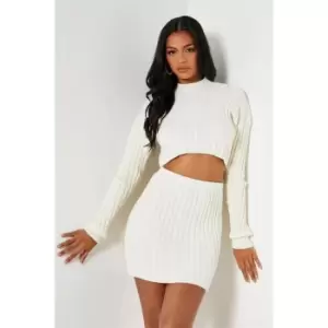 I Saw It First Cable Knit Mini Skirt - White