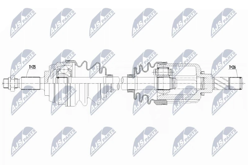 Image of NTY NPW-RE-146 Drive shaft Front Axle Left Drive Shaft (13)