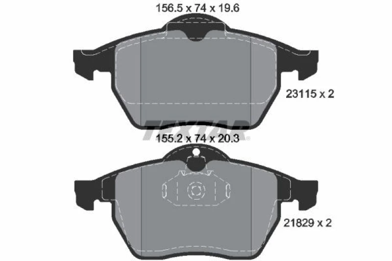 Image of Brake pad set TEXTAR 2311502