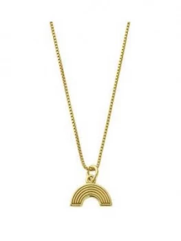 Image of Chlobo Chlobo Sterling Silver Gold Plated Delicate Box Chain Rainbow Necklace