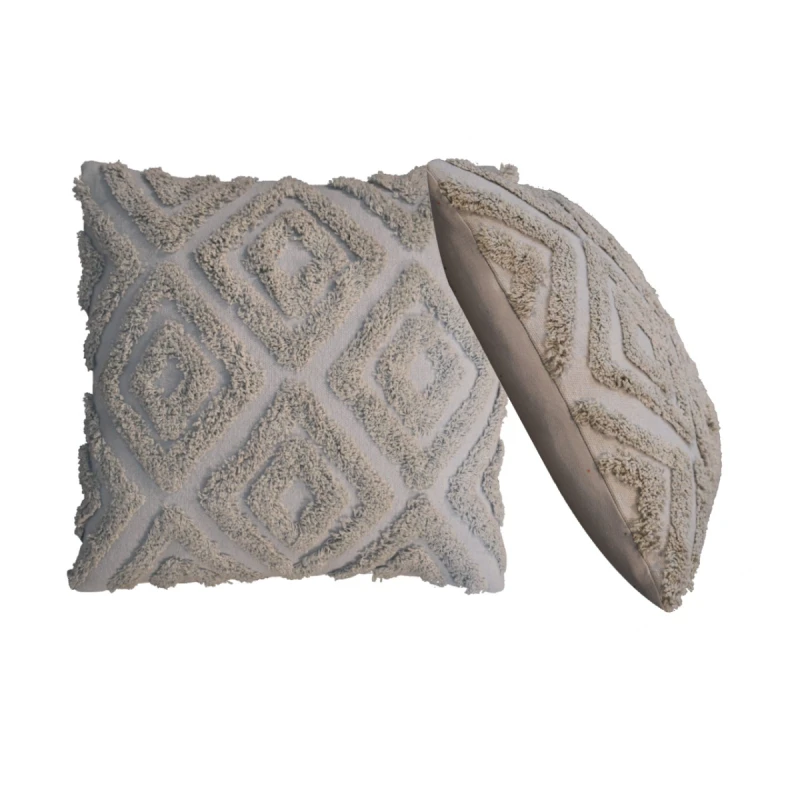Image of Artisan Furniture Artisan Furniture 2 Grey Mini Diamond Tassle Cushions