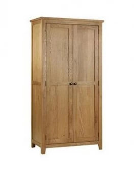 Julian Bowen Marlborough 2 Door Solid Oak/Oak Veneer Wardrobe