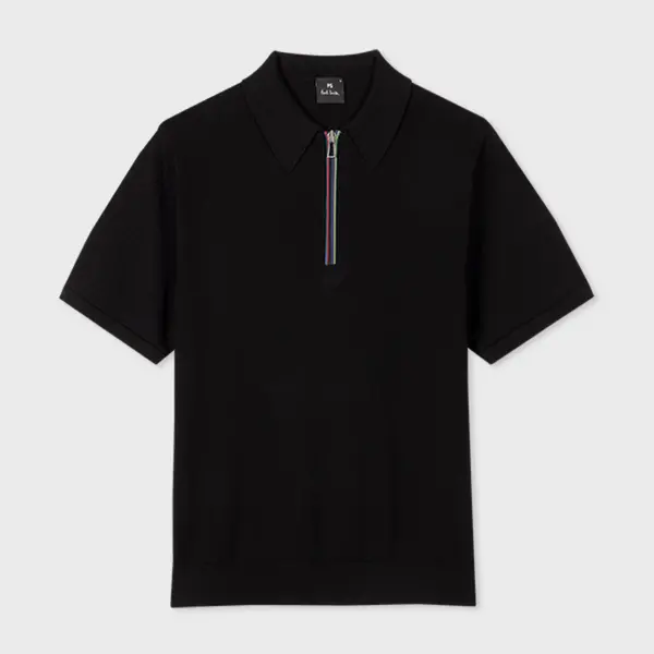 image of MENS SWEATER SS ZIP POLO