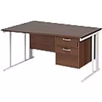 Image of Dams International Wave Desk MCM14WLP2WHW 1,400 x 725 x 800 - 990 mm