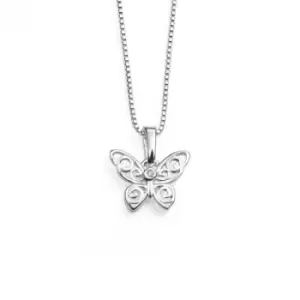 Image of Sterling Silver Filigree Butterfly Pendant P3567
