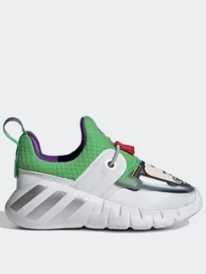 Image of adidas X Disney Pixar Buzz Lightyear Rapidazen Slip-on Shoes, White/Yellow, Size 3 Younger
