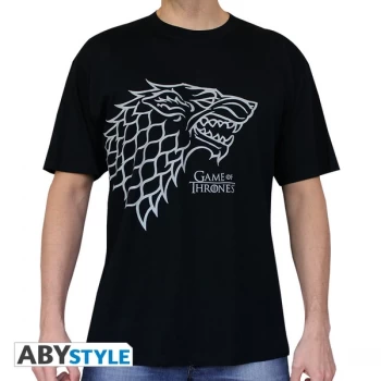 Image of Game Of Thrones - Stark Mens Large T-Shirt - Black